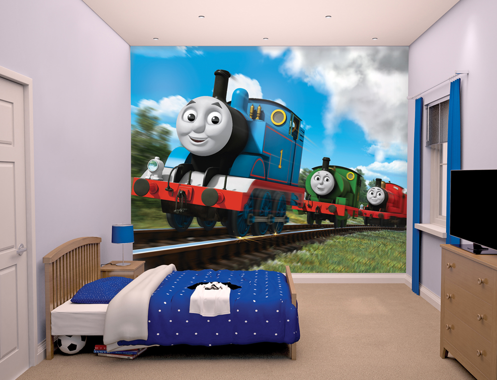 thomas and friends bedroom wallpaper mural 8ft x 10ft walltastic