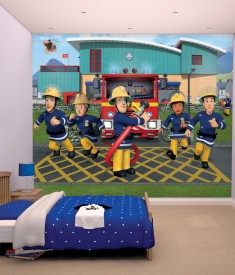 Walltastic Fireman Sam XL Wallpaper Mural for Children's & Kids bedroom, photo Mural wall decal