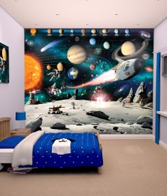 Walltastic Space Planets ans stars XL Wallpaper Mural for Children's & Kids bedroom, photo Mural wall decal