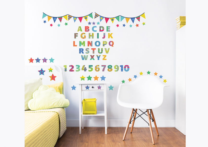 Abc Learn With Me Wall Stickers Walltastic - Abc 123 Wall Decals