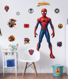 Spider-Man Large Character Stickers Bedroom Scene 45675